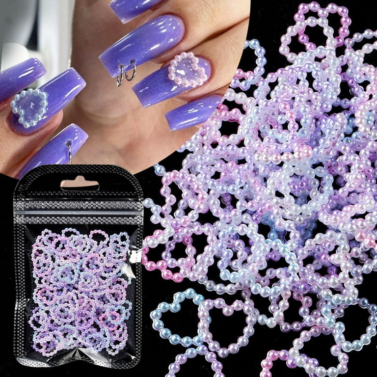 100PCS Love Nail Diamonds Pearly Nail Decoration Multicolored Nail  Accessories
