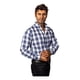 thumbnail image 3 of Camisa Hombre Casual Cuadros Blancos, Azul Marino Moon & Rai, 3 of 7