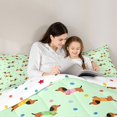 thumbnail image 4 of Homewish Funny Dachshund Dog Twin Comforter Sets,Kawaii Pet Bedding Set,Green,Polkadot Reversible,2 Pieces,1 Comforter and 1 Pillowcase, 4 of 7