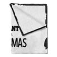 thumbnail image 2 of Funny Soft Flannel Fleece Throw Blanket, Humorous All I Want for Christmas is Money Lettering in Monochrome Design, Cozy Plush for Indoor and Outdoor Use, 70" x 90", Charcoal Grey White, by Ambesonne, 2 of 5
