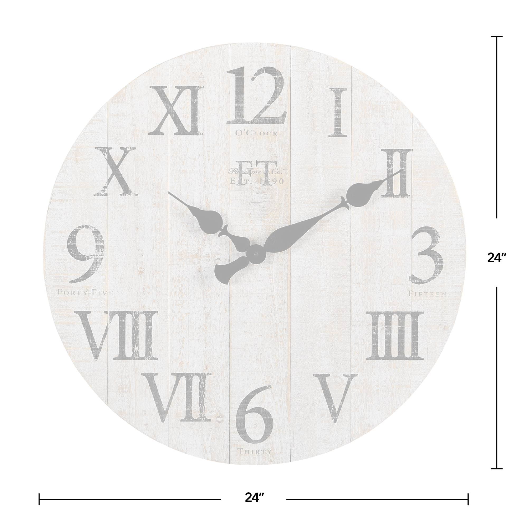 FirsTime & Co. White Rustic Barn Wood Wall Clock, Farmhouse, Analog, 24 x 2 x 24 in