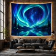 thumbnail image 6 of Aurora Borealis Spiral Vortex Over Mountain Lake, Mystical Fantasy Celestial Landscape for Nature Lovers, Cosmic Home Decor Housewarming Gift Tapestry Wall Hanging for Bedroom, Living Room, 6 of 7