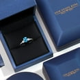 thumbnail image 5 of Gem Stone King 14K White Gold Swiss Blue Topaz and White Moissanite Engagement Ring for Women | 1.20 Cttw | Oval 7X5MM | Gemstone November Birthstone | Size 8, 5 of 6