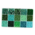thumbnail image 1 of Juego de cuentas de vidrio vibrantes para hacer joyas DIY Verde oscuro, 1 of 9