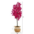 thumbnail image 2 of Nearly Natural 5ft. Artificial Bougainvillea Tree with Handmade Jute & Cotton Basket with Tassels, Pink, 2 of 4