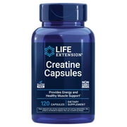 Life Extension® Creatine Capsules, 1000 mg, creatine monohydrate, muscle, endurance, energy metabolism, 120 capsules