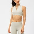 thumbnail image 3 of SHENGYUAN Comfort Bras for Women Bra Spring and Summer Zipper Stand Collar Fitness Vest With Chest Pad Hollowed Out Nude Sports Yoga Running Top silver,S/2, 3 of 8