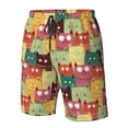 thumbnail image 3 of Wukai Cute Cartoon Cat Print Beach Trunks with Compression Liner Swimsuit Quick Dry Beach Sports Shorts with Pocket-Medium, 3 of 8
