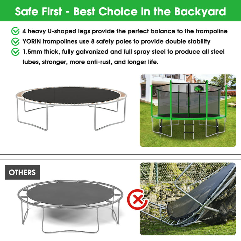 Clancy Alaska rod YORIN 1200LBS 12FT 14FT 15FT Trampoline for Kids Adults, Trampoline with  Safety Enclosure Net, Basketball Hoop and Ladder, ASTM & Chemical Test  Approved Outdoor Heavy-Duty Trampoline - Walmart.com