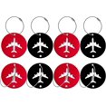 thumbnail image 1 of 8 Pieces with Stainless Steel Ring Suitcase Tags with PVC Name Tag Suitcase Tag for Name Labeling, 1 of 4