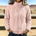 thumbnail image 5 of UDAUDU Sherpa Jacket Women Fuzzy Fleece Zip Up High Neck Long Sleeve Warm Teddy Jackets Cozy Fluffy Sweater Coats Fall Winter Outerwear 4XL, 5 of 6