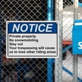 thumbnail image 6 of Weatherproof ANSI Private Property Sign (Private property No snowmobiling Stay out Your trespassing will cause us to lose other riding areas) 8 in" x 12 in" UV Resistant Plastic Safety Warning Sign, 6 of 7