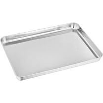 Stainless Steel Baking Cookie Tray,9.1x4.6x1In Non Toxic Rectangle Toaster Oven Pan,Silver Cookie Sheets Baking Pans for Vegetables,Meat