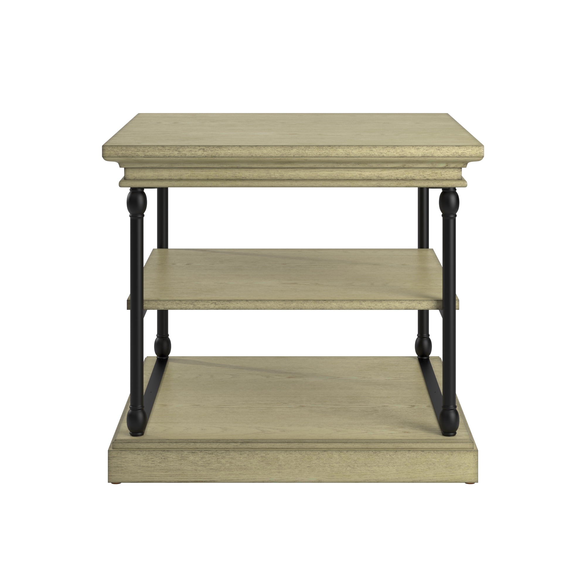 Weston Home Cabana Accent Storage Side Table, Ivory White