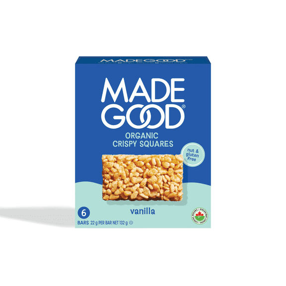 MadeGood Carrés croustillants à la vanille Boîte de 6 barres