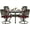 Antique Bronze / Red, variant on VIVIJASON 5-Piece Outdoor Patio Dining Set, All-Weather Cast Aluminum Conversation Set, Patio Furniture Set for Backyard, Include 4 Swivel Chairs, 38.5" Round Table w/Umbrella Hole, Navy Blue Cushion