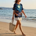 thumbnail image 6 of JULMCOMO Halloween Shirts for Women Cotton Linen Funny Witch Pumpkin Ghost Print Henley Trendy Tunic Tops Holiday Costume Graphic Tees Blue 2XL, 6 of 9