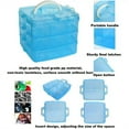 thumbnail image 6 of NOGIS Plastic Compartments Divider Organizer, 3 Layers 18 Compartments Portable Transparent Detachable Craft Storage Box with Handle for Crafts, Jewelry, Toy, Sewing Accessories,Multicolor, 6 of 7