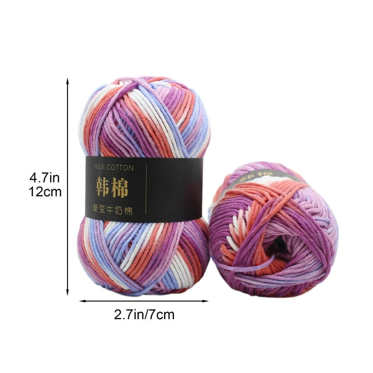WNFJR Crochet/Knitting Rainbow Yarn, Multicolor Variegated Acrylic