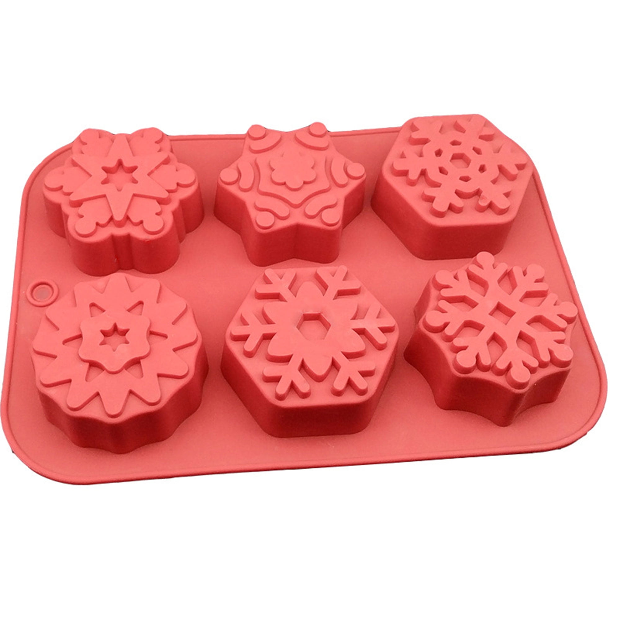 Cake Mold 6-Snowflake Snow Soap Flexible Silicone Mould For Candy Chocolate 