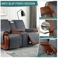 thumbnail image 4 of Timeles Waterproof Loveseat Recliner Cover with Console, Non-Slip Reclining Couch Covers for 2 Seat Recliner Sofa Cover Furniture Protector with Elastic Straps for Kids, Pets (Dark Gray), 4 of 7