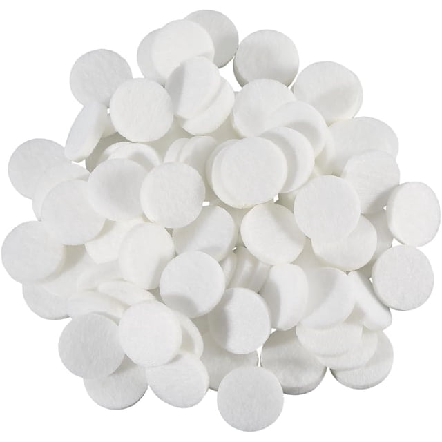 SOFPLATE 96 Pack Car Diffuser Felt Pad Refill Replacement Felt Pads 17mm Flat Round White Essential Oil Aromatherapy Locket Fibre Refill Accessories for Humidifier Air Purifier Home Car Plug Diffuser