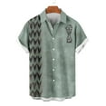 thumbnail image 4 of Mens Tops Plus Size Short Sleeve Lapel Button Up Solid Color Casual Summer Shirt 1-Army Green S, 4 of 6