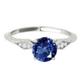 thumbnail image 2 of Mauli Jewels Rings for Women 0.85 Carat Diamond And Sapphire Ring 4-prong 14K White Gold, 2 of 7