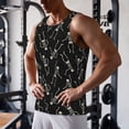 thumbnail image 5 of Balery Happy Skeletons Dancing Pattern Men's Workout Tank Top Gym Muscle Tee Fitness Bodybuilding Sleeveless T Shirt Quick Dry Fit Muscle Tank Top Slim-Fit Tank-XX-Large, 5 of 7