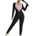 thumbnail image 4 of Women Long Sleeve Sauna Suit Sweat Shirt Slimming Vest Hot Top Jumpsuit Shapewear Silver 2XL, 4 of 6