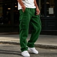 thumbnail image 2 of Dresfit Cargo Pants Mens Drawstring Fleece Baggy Sweatpants Fall Winter Elastic Waist Travel Sweat Pants Loose Fit Slim Fit Stretch Carpenter Pants 2XL, 2 of 9
