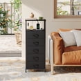 thumbnail image 5 of Eunos Black Tall Nightstand with Charging Station and LED for Bedroom, 5 Drawer with Storage Shelfs, 5 of 8