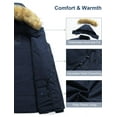 thumbnail image 3 of Chrisuno Men's Big and Tall Thicken Winter Coat Insulated Warm Parka Padded Puffer Jacket with Attached Hood Fleece Lined Navy Blue 6X, 3 of 5