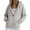 White, variant on Gkeoshab Hoodie Women Solid Cotton Full Zip Up Oversized Hooded Sweatshirt Jacket Adjustable Drawstring Loose Long Sleeve Casual Outerwear With Convenient Side Pockets