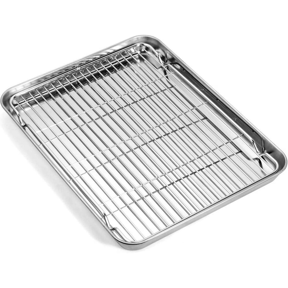 Baking Sheet with Rack Set, Umite Chef Stainless Steel 16 x 12 x 1 Inch Cookie Sheet Baking Pans