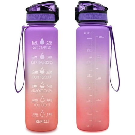 1L Water Bottle Motivational Fitness Sports Water Bottle BPA Free Water ...