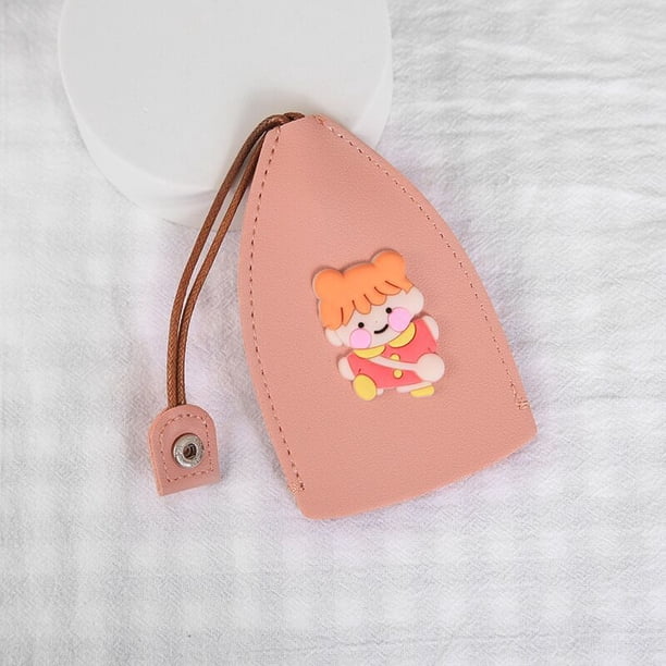 Estuche para llaves extraíble con dibujos animados de corazón de niña, funda protectora creativa de cuero PU para llave de coche, universal