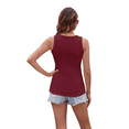 thumbnail image 2 of Women'S Round Neck Ribbed Slim Fit Vest Wine Red XL, 2 of 9
