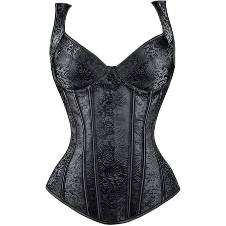 

Women Corset Jacquard Shoulder Straps Tank Overbust Corset Bustiers Underwear Nightwear Lingeries Chemise Nightie Sleepwear