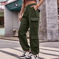 thumbnail image 6 of Parachute Pants For Women Drawstring Elastic Waist Ruched Baggy Cargo Pants Multiple Pockets Jogger Pant Womens Pants Suite Casual Work Pants Women Straight Leg Dress Pants for Women Business Casual, 6 of 7