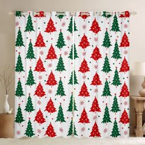 Homewish Merry Christmas Tree Blackout Curtains Set of 2 (52x84 Each) for Kids Teens Boys Girls,Polka Dots Window Curtains,Xmas Festival Curtains and Drapes,Super Cozy Room Decor