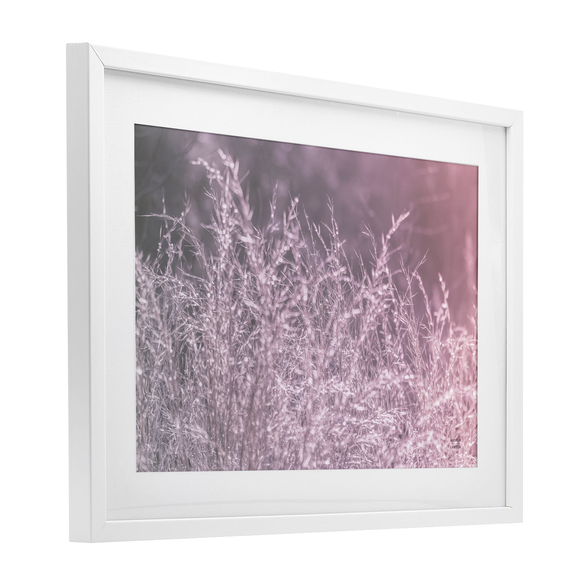 Stupell Industries Pink Morning Gentle Meadow White Framed Print Under Glass, design by Nathan Larson
