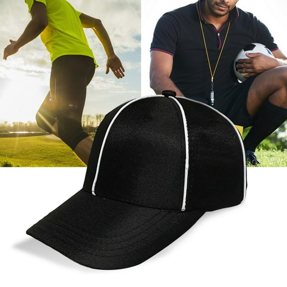 Jiaroswwei Baseball Hat Contrast Color Long Brim Fasten Tape Adjustable Ponytail Hole Sunscreen Washable Sport Training Referee Hat Headwear