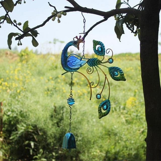 Carillón de pavo , campana móvil colgante inconfundible para interiores y exteriores, para jardín, césped, Patio, decoración Azul CUTICAT Carillón de viento
