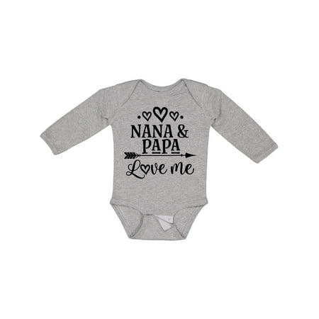 

Inktastic Nana Papa Love Me Grandchild Gift Baby Boy or Baby Girl Long Sleeve Bodysuit