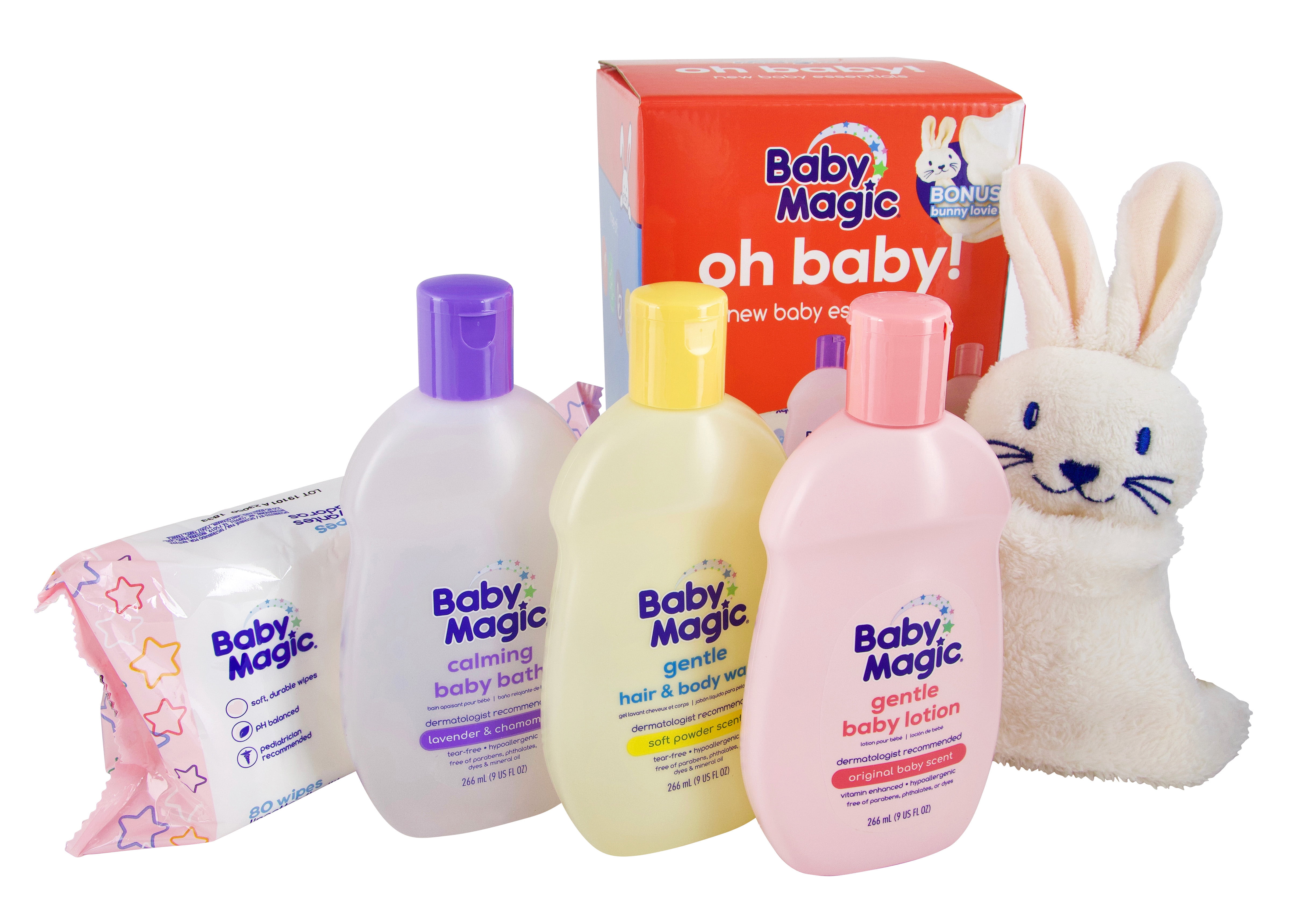 Baby Magic Oh Baby! Gift Set, Gentle Lotion and Hair and Body Wash, Calming  Baby Bath, Unscented Wipes 