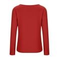 thumbnail image 6 of ClodeEU Women's Winter Thickened Fleece Lined V Neck Long Sleeve Top,Loose Fit Blouses Red,Womens Plus M, 6 of 7