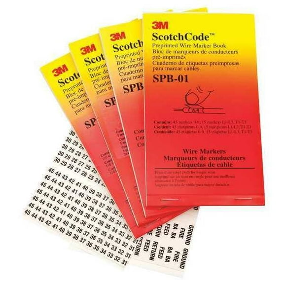 3m Wire Marker Book, Preprintd, Slf-Adhes, PK5, SPB-08 SPB-08