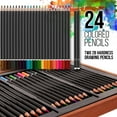 thumbnail image 5 of U.S. Art Supply 82-Piece Deluxe Artist Studio Creativity Set Wood Box Case - Art Painting, Sketching Drawing Set, 24 Watercolor Paint Colors, 24 Oil Pastels, 24 Colored Pencils, 2 Brushes, Starter Kit, 5 of 7