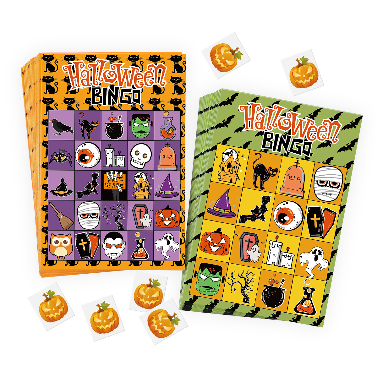 Unomor 57 Sheets Halloween Bingo Game Set for Kids Halloween Party